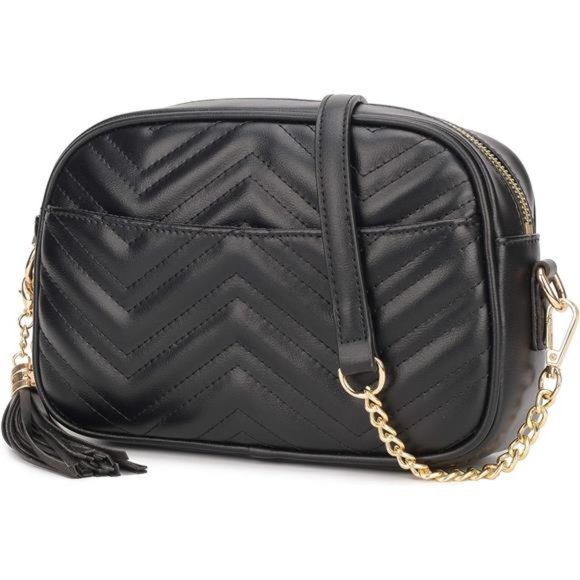 Handbags - Quilted Crossbody Bag Black-705